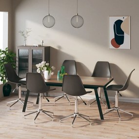 vidaXL Cadeiras de jantar giratórias 6 pcs PP cinzento-claro