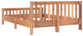 Estrutura de cama 140x200 cm madeira de teca maciça