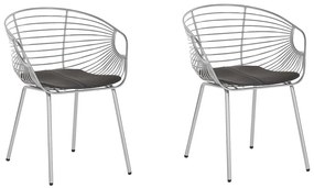 Conjunto de 2 cadeiras em metal prateado HOBACK Beliani