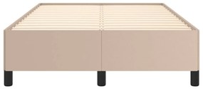 Estrutura de cama sem colchão 120x190cm couro artif. cappuccino