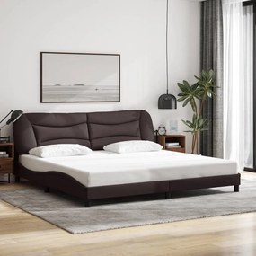 Estrutura de cama com LED sem colchão 200x200 cm tecido