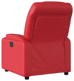 Poltrona de massagens reclinável couro artificial vermelho