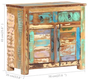 Aparador 70x35x65 cm madeira recuperada maciça