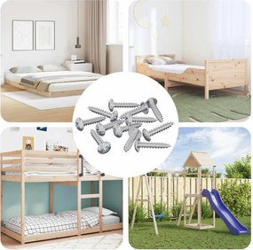 vidaXL Parafusos de Madeira 12 pcs Prateado M3,5 x 20 mm Aço