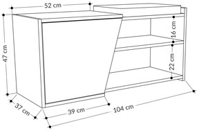 Sapateira Fiona com Prateleiras e Fecho Soft-Close – 104x47x37 cm – Ca