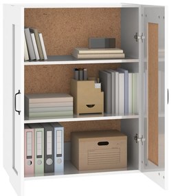 Armário de parede suspenso 69,5x32,5x90 cm branco brilhante
