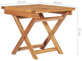 Espreguiçadeiras com mesa e almofadão 2 pcs teca maciça