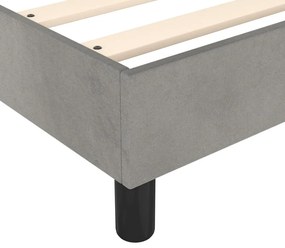 Estrutura de cama sem colchão 90x190 cm veludo cinzento-claro