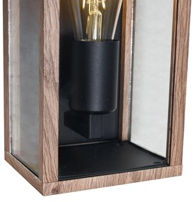 Candeeiro de parede industrial impressão de madeira 26 cm IP44 - Charlois Industrial