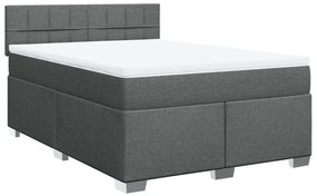Cama com molas/colchão 140x190 cm tecido cinzento-escuro