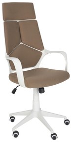 Cadeira de escritório em tecido castanho e branco DELIGHT Beliani