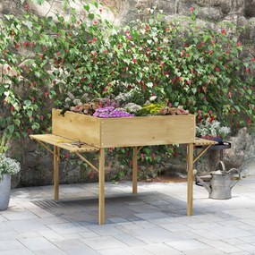 Outsunny Horta Elevada de Madeira Horta Urbana Mesa de Cultivo 122x91,