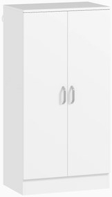 Sapateira de 2 Portas Sapateira para Entrada com 6 Prateleiras Ajustáveis para 14 Pares de Sapatos 55x35x108 cm Branco