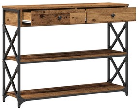 Mesa de Consola vidaXL Madeira Antiga 100x28x75 cm Madeira de Engenhar