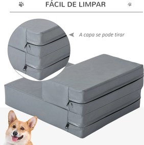PawHut Escada para Animais de Estimação de 2 Degraus 2 em 1 Cama para
