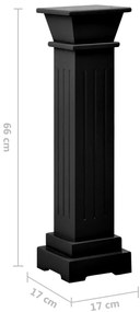 Suporte p/ plantas pilar quadrado 17x17x66 cm MDF preto
