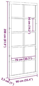 Porta de celeiro Castanho-mel 90 x 210 cm