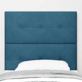 Cabeceira vidaXL Botão Estofada Azul Escuro 90 cm Veludo
