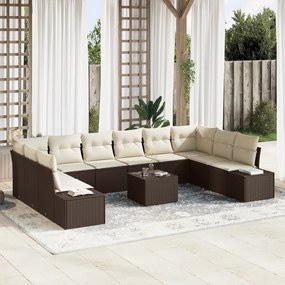 Conjunto de Sofá de Jardim de 10 Peças com Almofadas em Cinza
