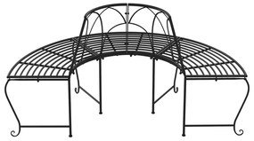 Banco para árvore semicircular Ø159 cm aço preto