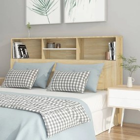 vidaXL Armário de cabeceira 160x19x103,5 cm branco e carvalho sonoma