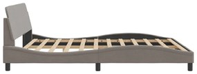 Cama sem colchão 180x200 cm tecido castanho-acinzentado