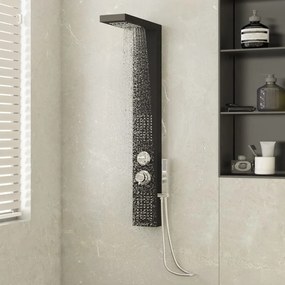 Sistema de coluna de duche em alumínio preto
