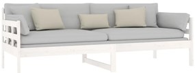 Sofá-cama 80x200 cm madeira de pinho maciça branco