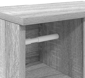 Móvel p/ casa banho c/ suporte rolos 39x22x90 cm sonoma cinza