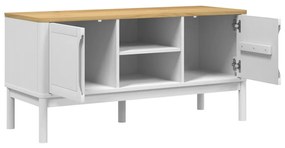 Móvel de TV FLORO 114x43x55 cm madeira de pinho maciça branco