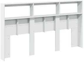 Armário de cabeceira com luzes LED 180x17x102 cm branco
