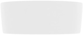 Lavatório luxuoso redondo 40x15 cm cerâmica branco mate