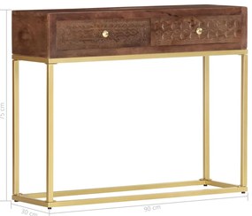 Mesa consola 90x30x75 cm madeira de mangueira maciça