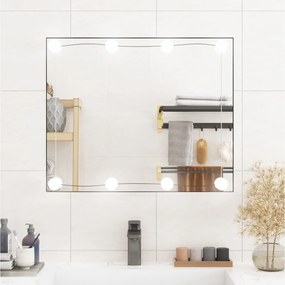 3189155 vidaXL Espelho de parede retangular com luzes LED 50x60 cm vidro