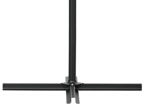 Outsunny Chapéu de Sol de Jardim 296x296x265cm Chapéu de Sol Excêntrico com Rede Mosquiteira manivela Base Cruzada e Suporte de Aço para varanda Pátio Exterior Bege