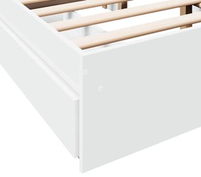 Estrutura de cama c/ gavetas 135x190cm derivados madeira branco