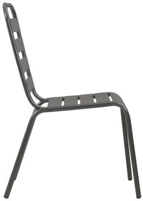 Cadeiras de jardim design ripado 4 pcs aço cinzento-escuro