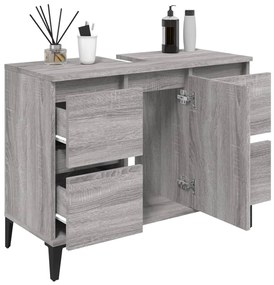 Móvel p/ lavatório 80x33x60 cm derivados madeira cinza sonoma