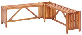 46345 vidaXL Banco canto c/ vaso jardim 117x117x40 cm madeira acácia maciça