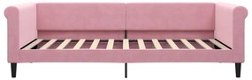 Sofá-cama 100x200 cm veludo rosa