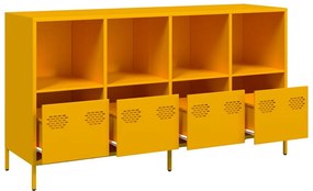 Aparador 135x39x73,5 cm aço laminado a frio amarelo mostarda