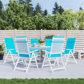 vidaXL Almofadões cadeira de encosto alto 6 pcs tecido oxford turquesa