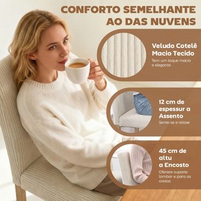 Conjunto de 4 Cadeiras de Jantar  Modernas (MESA NÃO INCLUIDA)  para Cozinha Encosto Alto Estofadas em Veludo Assento Acolchoado 44x56x90 cm Bege