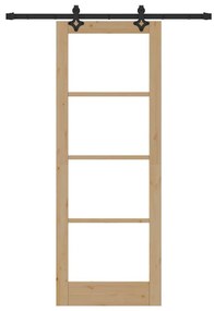 Conjunto de Porta Deslizante vidaXL com Ferragens 78x211 cm Madeira Só
