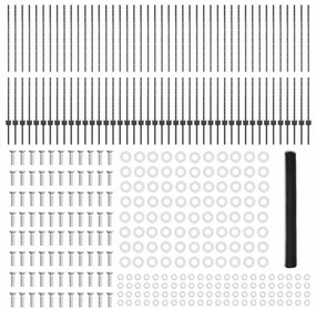 Postes de Cerca 22 pcs U-Canal Cinza 140 cm Aço