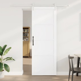 Porta Deslizante vidaXL com Conjunto de Ferragens Branco 83x232 cm Mad