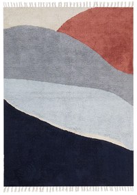 Tapete em algodão multicolor e azul 140 x 200 cm XINALI Beliani