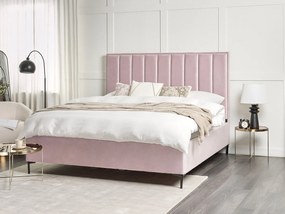 Conjunto de quarto em veludo rosa 180 x 200 cm SEZANNE Beliani