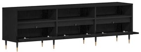 Armário para TV vidaXL Preto Carvalho 150x30x44,5 cm Madeira Reestrutu