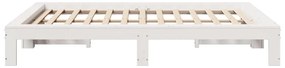 Cama sem colchão 150x200 cm madeira de pinho maciça branco